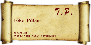 Tőke Péter névjegykártya